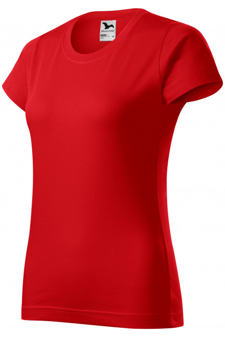 Levné dámské triko jednoduché, červená