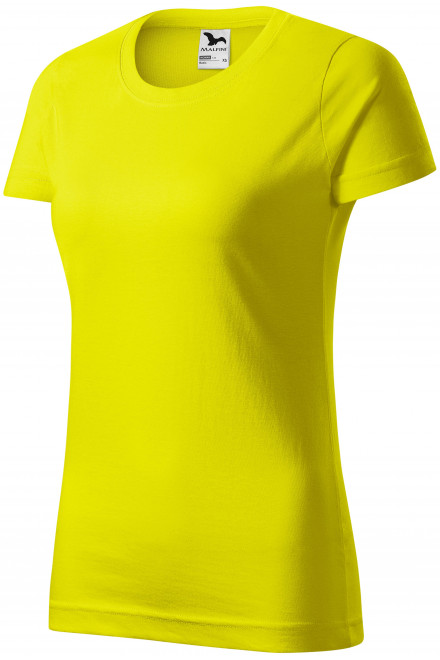 Levné dámské triko jednoduché, citrónová