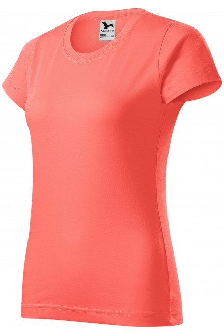 Levné dámské triko jednoduché, korálová, levná dámská trička