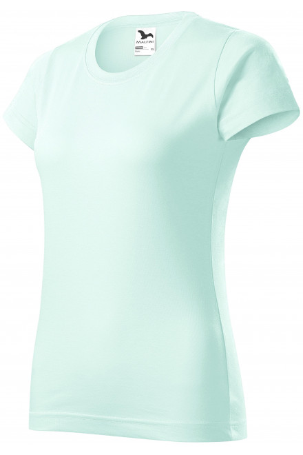 Levné dámské triko jednoduché, ledová zelená, levná bavlněná trička