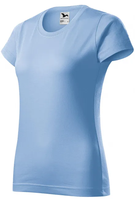 Levné dámské triko jednoduché, nebeská modrá