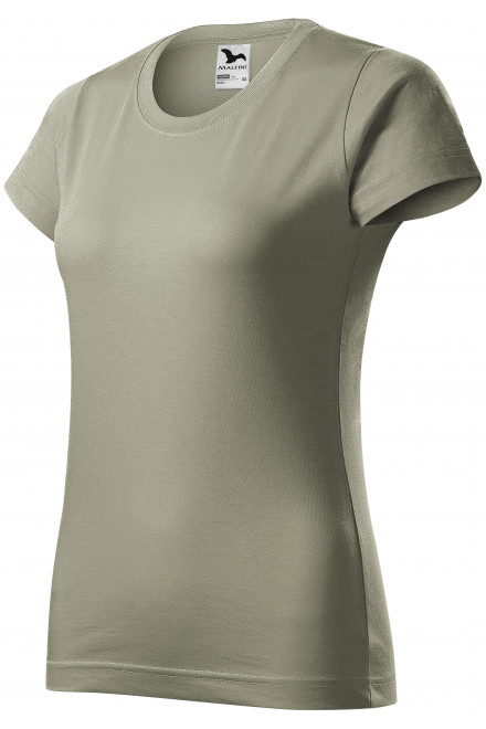 Levné dámské triko jednoduché, svetlá khaki, levná dámská trička