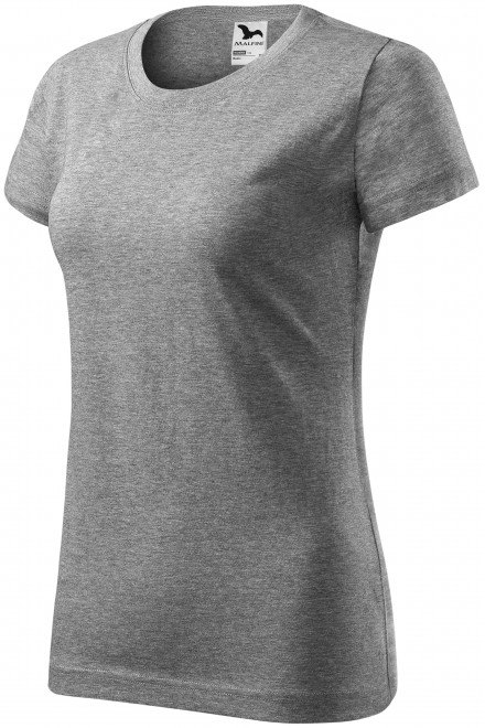 Levné dámské triko jednoduché, tmavěšedý melír, levná dámská trička