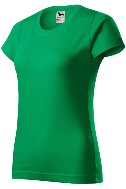 Levné dámské triko jednoduché, trávově zelená