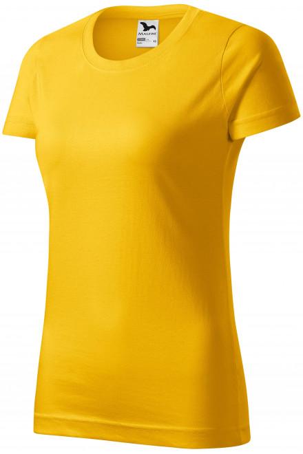 Levné dámské triko jednoduché, žlutá