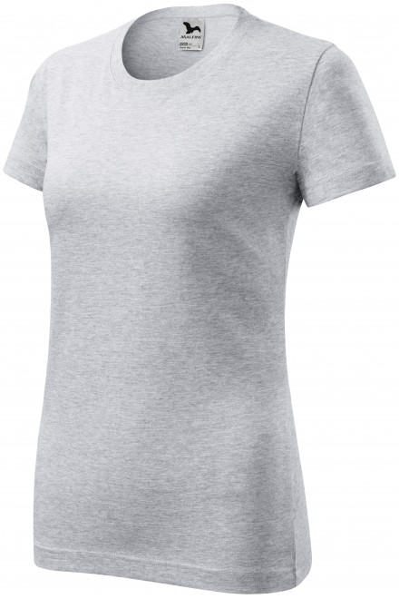 Levné dámské triko klasické, světlešedý melír, levná dámská trička