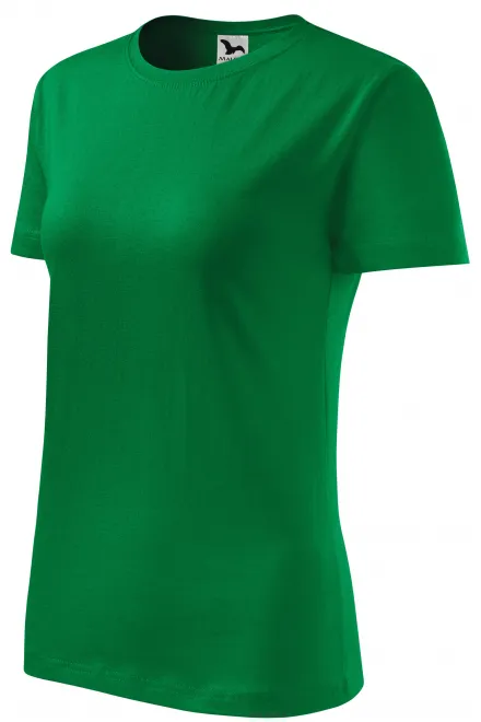 Levné dámské triko klasické, trávově zelená