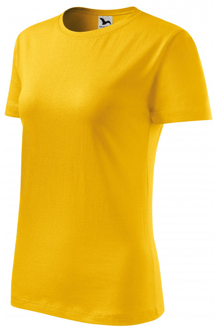 Levné dámské triko klasické, žlutá, levná trička s krátkými rukávy