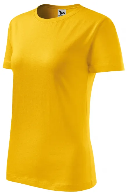 Levné dámské triko klasické, žlutá