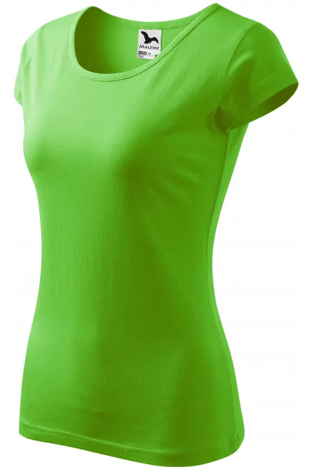 Levné dámské triko s velmi krátkým rukávem, jablkově zelená