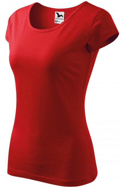 Levné dámské triko s velmi krátkým rukávem, červená