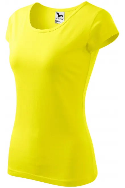 Levné dámské triko s velmi krátkým rukávem, citrónová