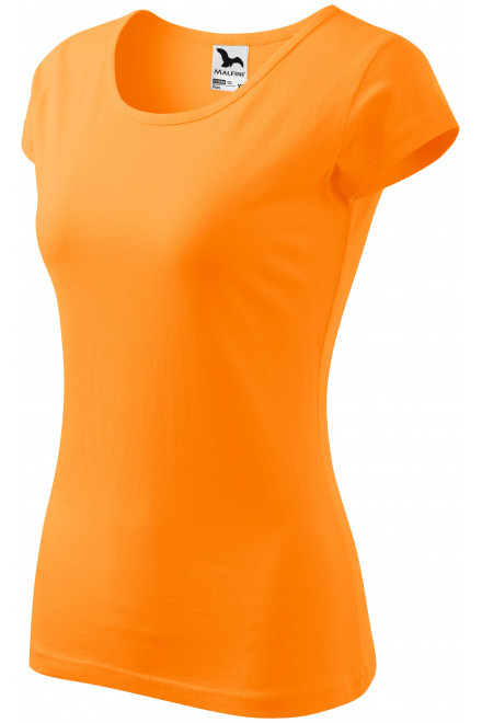 Levné dámské triko s velmi krátkým rukávem, mandarinková oranžová, levná dámská trička