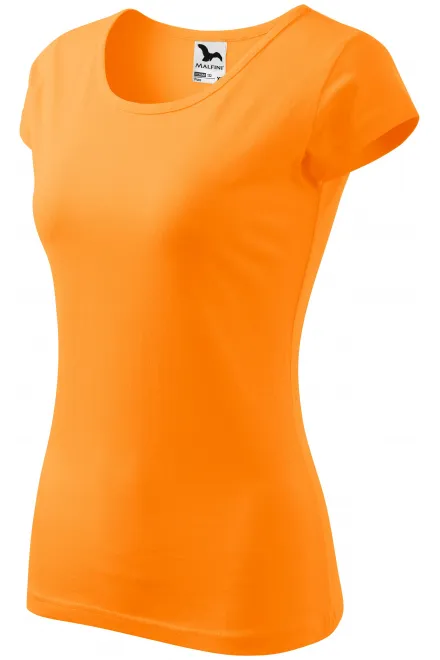 Levné dámské triko s velmi krátkým rukávem, mandarinková oranžová
