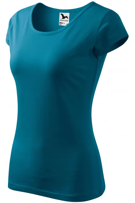 Levné dámské triko s velmi krátkým rukávem, petrol blue