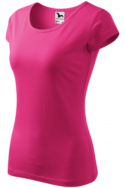 Levné dámské triko s velmi krátkým rukávem, purpurová, levná bavlněná trička