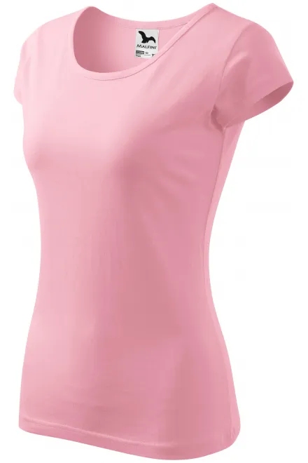 Levné dámské triko s velmi krátkým rukávem, růžová