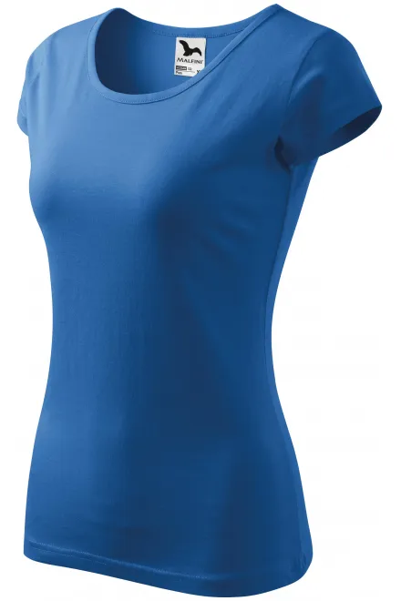 Levné dámské triko s velmi krátkým rukávem, světlemodrá