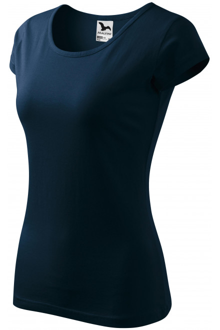 Levné dámské triko s velmi krátkým rukávem, tmavomodrá, levná modrá trička