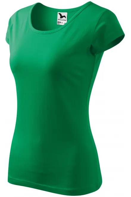 Levné dámské triko s velmi krátkým rukávem, trávově zelená