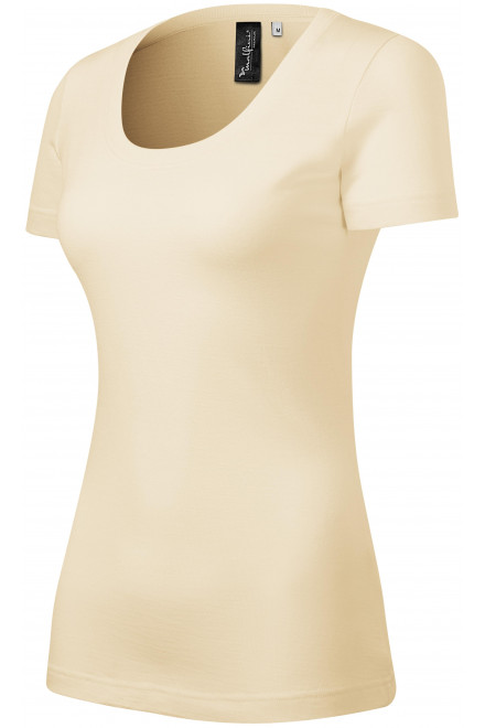 Levné dámské triko z Merino vlny, mandlová, levná jednobarevná trička