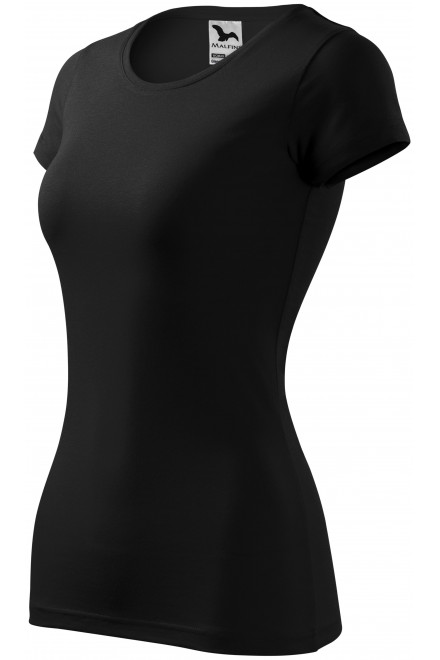 Levné dámské triko zúžené, černá, levná trička s krátkými rukávy