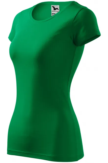 Levné dámské triko zúžené, trávově zelená