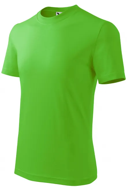 Levné dětské tričko jednoduché, jablkově zelená
