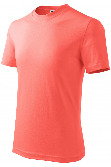 Levné dětské tričko jednoduché, korálová, levná dětská trička