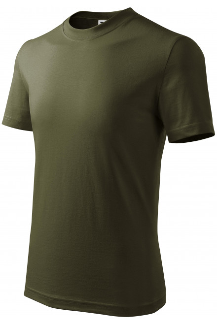 Levné dětské tričko jednoduché, military, levná zelená trička