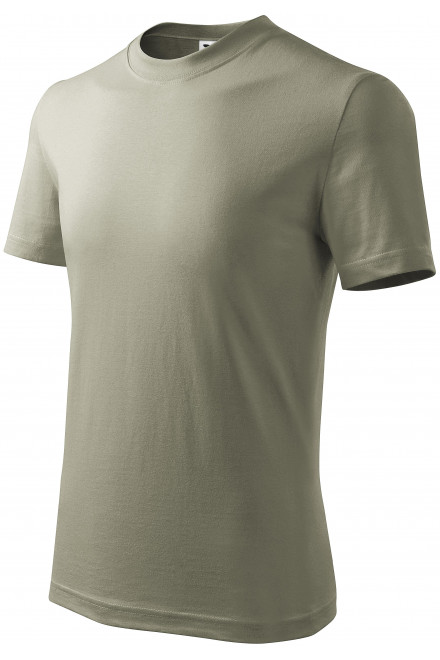 Levné dětské tričko jednoduché, svetlá khaki, levná trička na potisk