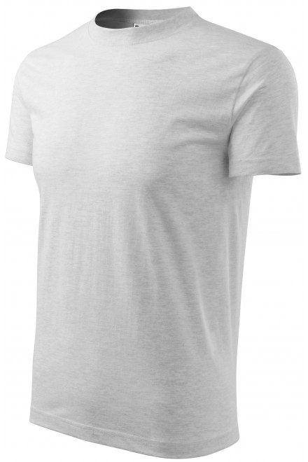 Levné dětské tričko jednoduché, světlešedý melír, levná jednobarevná trička
