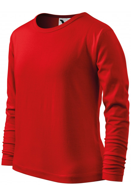 Levné dětské tričko s dlouhým rukávem, červená, levná červená trička