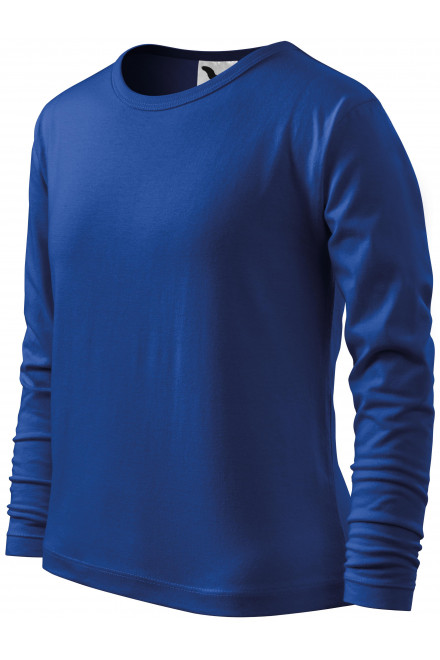 Levné dětské tričko s dlouhým rukávem, kráľovská modrá, levná jednobarevná trička