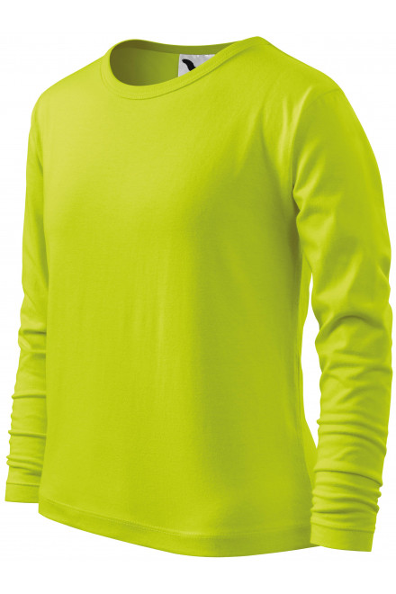 Levné dětské tričko s dlouhým rukávem, limetková, levná zelená trička