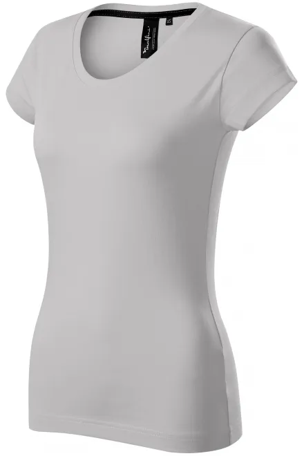 Levné exkluzivní dámské tričko, stříbrná šedá