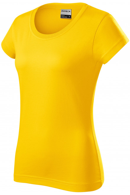 Levné odolné dámské tričko tlustší, žlutá, levná trička s krátkými rukávy