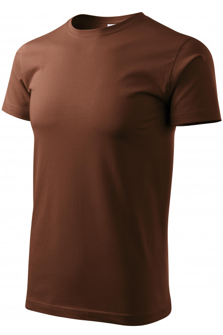 Levné pánské triko jednoduché, čokoládová, levná hnědá trička