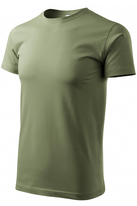 Levné pánské triko jednoduché, khaki, levná pánská trička