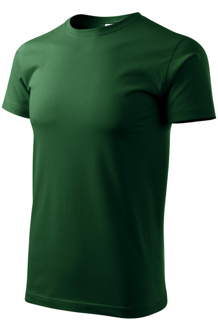 Levné pánské triko jednoduché, láhvovězelená, levná trička s krátkými rukávy