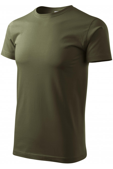 Levné pánské triko jednoduché, military