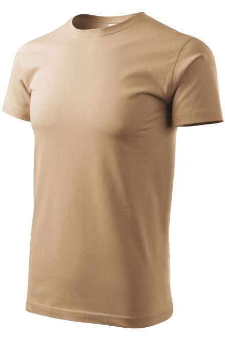 Levné pánské triko jednoduché, písková, levná hnědá trička