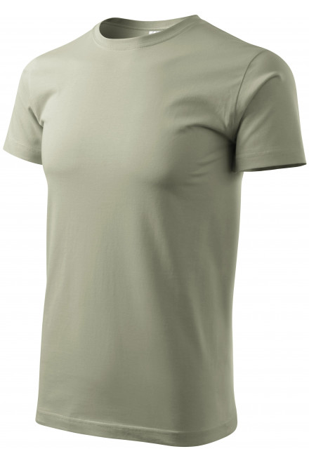 Levné pánské triko jednoduché, svetlá khaki, levná jednobarevná trička