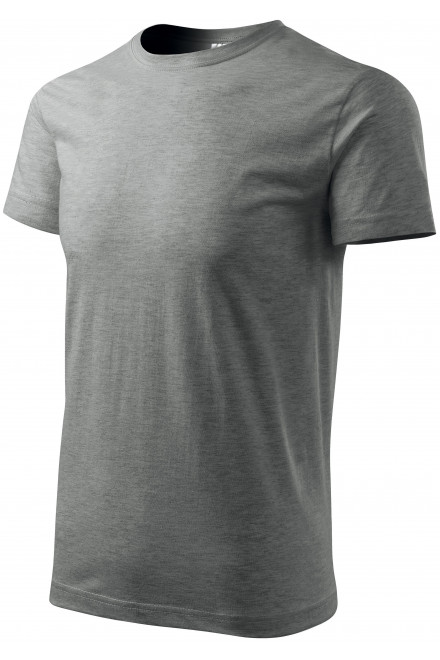 Levné pánské triko jednoduché, tmavěšedý melír, levná šedá trička