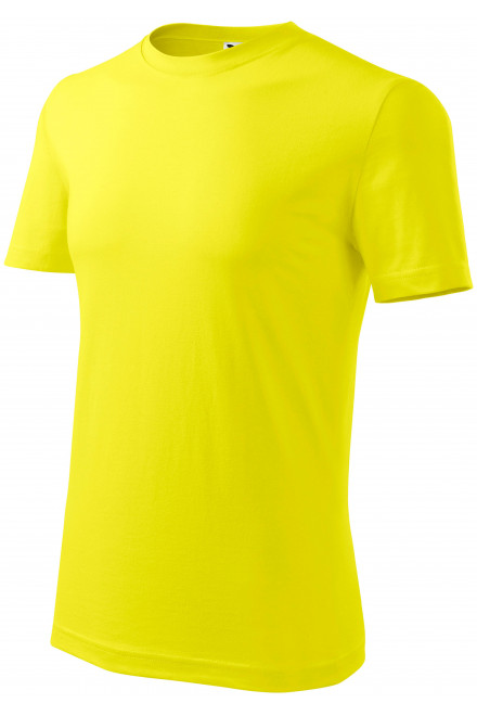 Levné pánské triko klasické, citrónová, levná žlutá trička