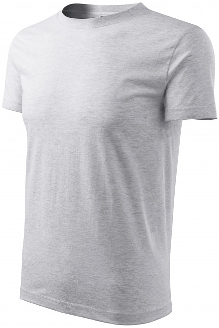 Levné pánské triko klasické, světlešedý melír, levná šedá trička