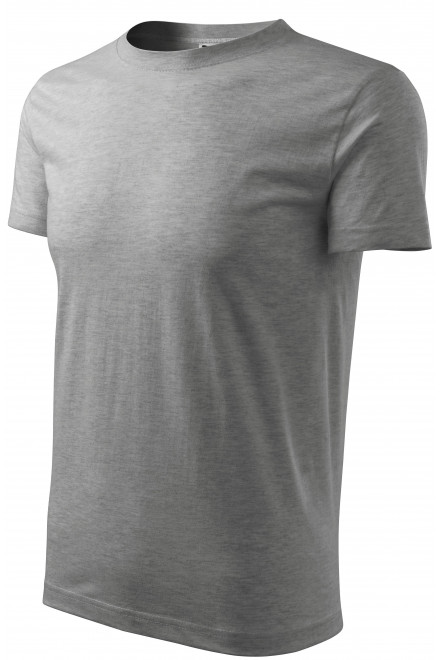 Levné pánské triko klasické, tmavěšedý melír, levná šedá trička