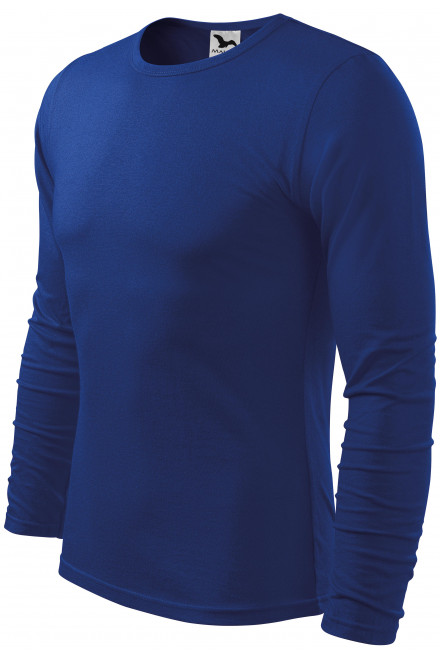 Levné pánské triko s dlouhým rukávem, kráľovská modrá, levná modrá trička