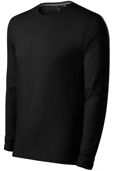 Levné přiléhavé pánské tričko s dlouhým rukávem, černá
