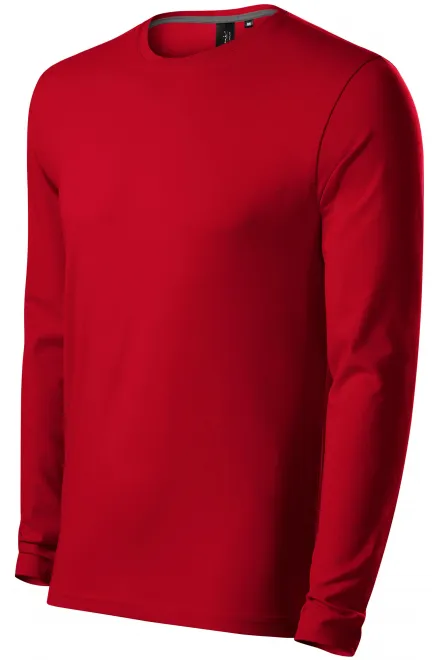Levné přiléhavé pánské tričko s dlouhým rukávem, formula red